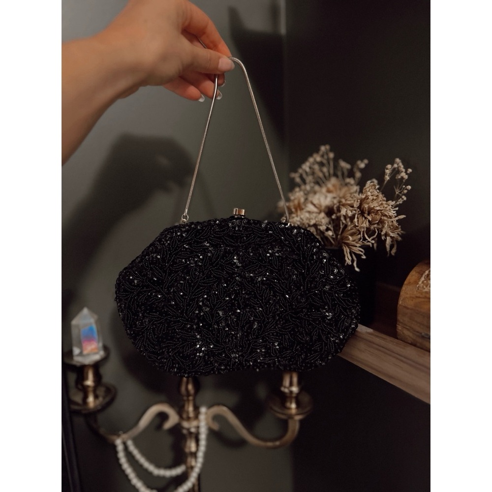 Vintage 1950s Beaded & Sequin Mini Clutch Purse